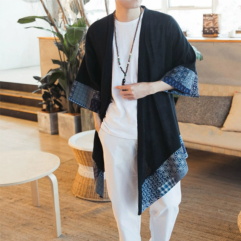 Chant Summer Mid Length Long Length Ethnic Pattern Men's Duster