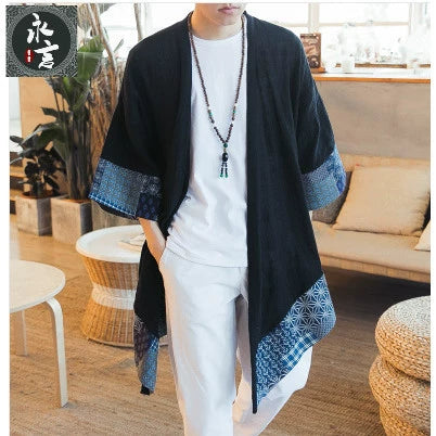 Chant Summer Mid Length Long Length Ethnic Pattern Men's Duster