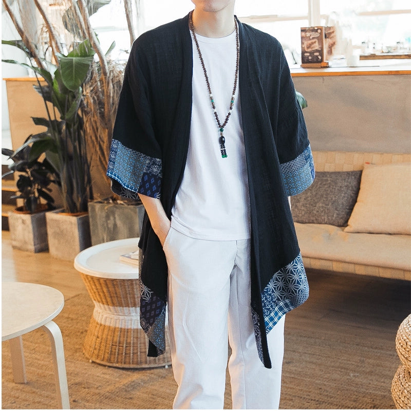 Chant Summer Mid Length Long Length Ethnic Pattern Men's Duster