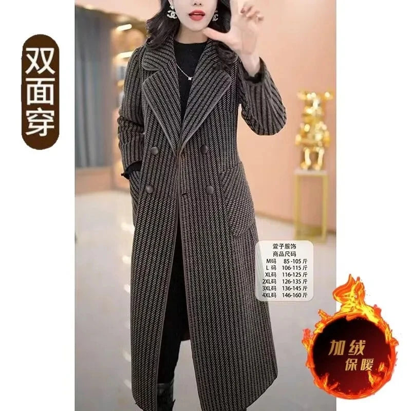 2024 Double-Sided Cashmere Trench - Women's Thick and Warm Long Coat for Autumn/Winter