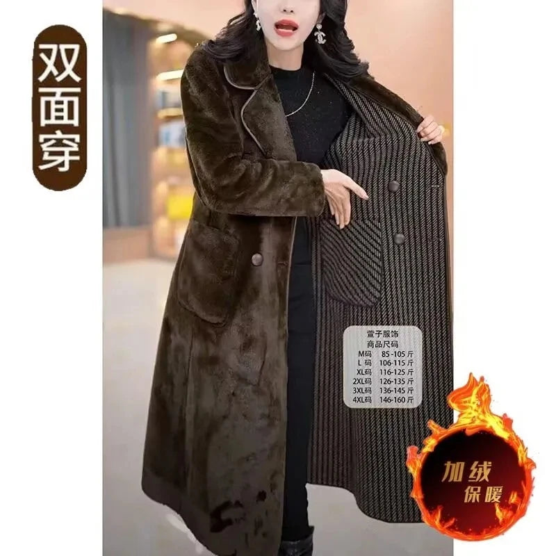 2024 Double-Sided Cashmere Trench - Women's Thick and Warm Long Coat for Autumn/Winter