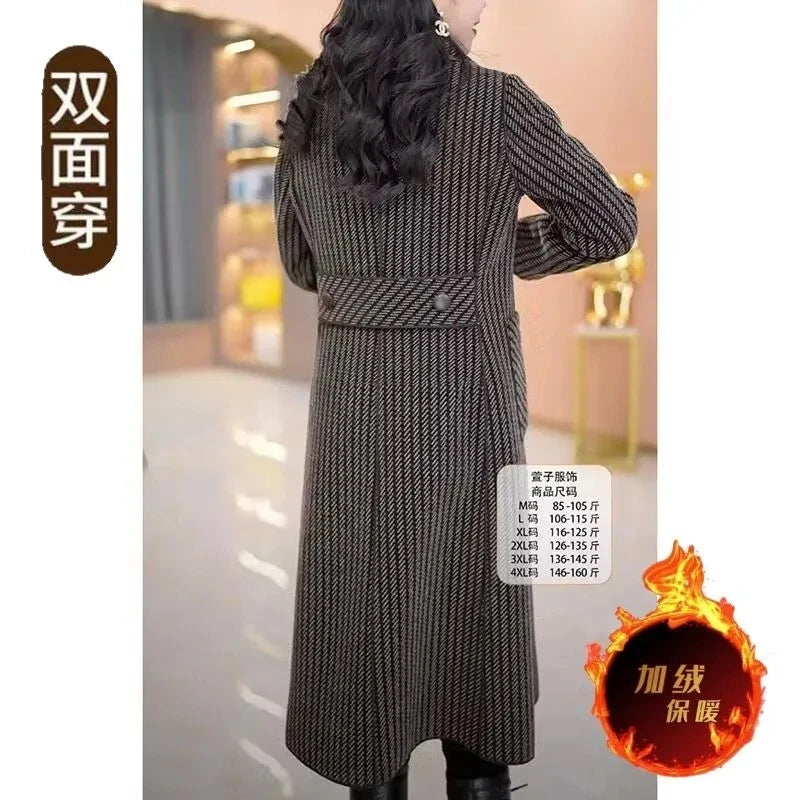 2024 Double-Sided Cashmere Trench - Women's Thick and Warm Long Coat for Autumn/Winter