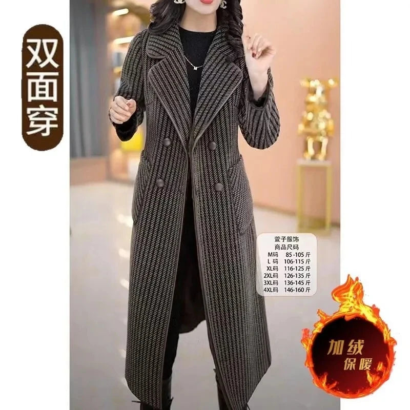 2024 Double-Sided Cashmere Trench - Women's Thick and Warm Long Coat for Autumn/Winter